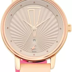 ساعت مچی زنانه آنالوگ با صفحه بژ و بند طرح‌دار Fastrack مدل 6206WL01/NP6206WL01 از کالکشن Ruffles