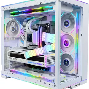 کامپیوتر گیمینگ کریستال - AMD Ryzen 9 9950X3D با 16 هسته و 32 رشته، NVIDIA RTX 5080 با 16 گیگابایت حافظه، 32 گیگابایت رم DDR5 با فرکانس 6000 مگاهرتز، 1 ترابایت SSD Gen 5، منبع تغذیه 850W 80 PLUS، خنک کننده مایع پردازنده 360 میلی‌متری، Wi-FiBT