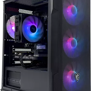 کامپیوتر گیمینگ اسنشیالز - پردازنده Intel Core i5-14400F با 10 هسته و 16 رشته، کارت گرافیک NVIDIA RTX 5050 با 8 گیگابایت حافظه، 16 گیگابایت رم DDR5 با فرکانس 5600 مگاهرتز، 1 ترابایت SSD Gen 4، منبع تغذیه 650 وات 80 Plus، خنک کننده پردازنده Tower، Wi-FiBT