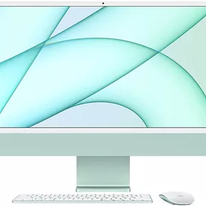 کامپیوتر همه کاره اپل iMac 2021، صفحه نمایش 24 اینچی 4.5K Retina، تراشه Apple M1، پردازنده 8 هسته ای، پردازنده گرافیکی 7 هسته ای، 8 گیگابایت رم، 256 گیگابایت SSD، 2 پورت TB، صفحه کلید و ماوس جادویی انگلیسی، سبز | MJV83 ZS/A