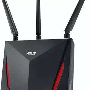 ASUS RT-AC86U AC2900 Dual Band Wireless Router, With MU-MIMO, 4-Port Gigabit LAN, 1.8 GHz Dual-Core Processor, USB 3.1 Gen1 and AiProtection, Black | 90IG0401-BU9000