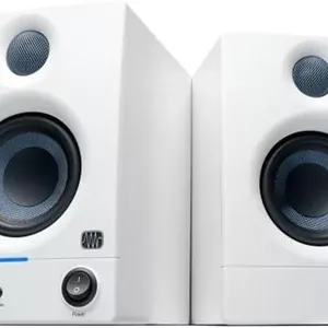 اسپیکرهای مانیتور استودیویی بلوتوث دار Presonus Eris 3.5BT Gen 2 رنگ سفید، جفت، 3.5 اینچی، 2-Way، اسپیکرهای دسکتاپ تقویت شده برای چند رسانه ای، بازی و تولید موسیقی با کیفیت استودیویی، توان 50 وات