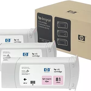 بسته ۳ عددی کارتریج جوهر رنگی سرخابی روشن ۶۸۰ میلی لیتری HP 81 مدل DesignJet | C5071A