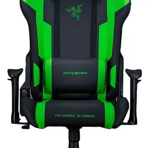 صندلی گیمینگ نسخه ویژه DXRacer Razer R188، زاویه قابل تنظیم 155 درجه، دسته 2D، ارتفاع قابل تنظیم، بالابر گازی کلاس 4، چرخ های نایلونی، سبز | GC-R188-NE-Y3-329