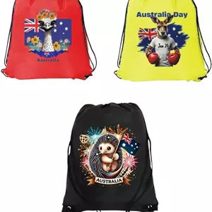 بسته 3 عددی کیف بند دار با طرح استرالیا برای کودکان و بزرگسالان - کوله پشتی ورزشی بادوام، عالی برای مدرسه و استفاده روزمره، سبک وزن با طرح استرالیا برای فضای باز
