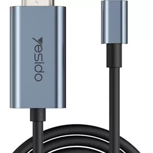 کابل ویدیو USB نوع C به HDMI مدل Yesido HM10 4K 60Hz HD، پشتیبانی از ویدیوی 4K با وضوح بالا، طول 2 متر، مشکی | HM10