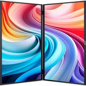مانیتور دوگانه تاشو قابل حمل Acer PD3، 2x 15.6 اینچ IPS. رزولوشن FHD، نرخ تازه سازی 60 هرتز، زمان پاسخگویی 8 میلی ثانیه، نمایشگر رنگی 16.7 میلیون، مشکی | UM.ZP3EE.009