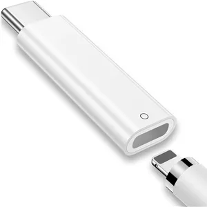 آداپتور USB C به قلم لمسی برای قلم لمسی نسل اول اپل، آداپتور شارژر iPencil USB-C نر سازگار با iPad 10th/11(A16) اتصال بلوتوث، کانکتور شارژر Type C به لایتنینگ برای iPencil 1st