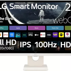 LG 27U511SA-W 27-Inch Smart Full HD (1920 x 1080) IPS Computer Monitor, 100Hz, Built-in Speaker, Airplay, Bluetooth, Screen Share, Flicker Safe, Reader Mode, Remote Control, HDMI, Tilt Stand, White