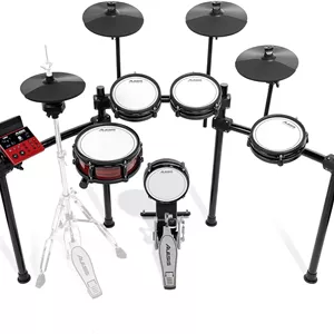 ست درام الکترونیکی Alesis Nitro Ultimate با پدهای مشبک دوگانه، Hi-Hat متحرک، 640 صدای معتبر BFD و 52 کیت، بلوتوث، Drumeo، USB MIDI، سازگار با Double Kick