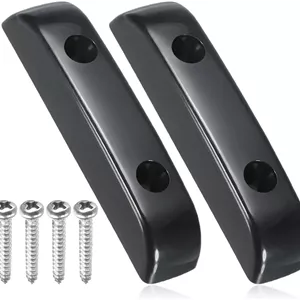 تکیه گاه انگشت شست گیتار باس، 2 عدد، به همراه پیچ نصب، برای گیتار باس Precision & Jazz، تکیه گاه انگشت شست پلاستیکی مشکی به همراه پیچ 4 عدد