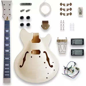کیت گیتار الکتریکی مدل SES از BexGears، بدنه چوب Basswood با رویه افرا AAA، دسته افرا - خودتان گیتار را بسازید