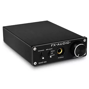 FX-Audio DAC-X6 آمپلی فایر هدفون مینی HiFi 2.0 رمزگشای صوتی دیجیتال DAC ورودی USB/Coaxial/Optical خروجی RCA/آمپلی فایر هدفون 24Bit/96KHz DC12V (مشکی)