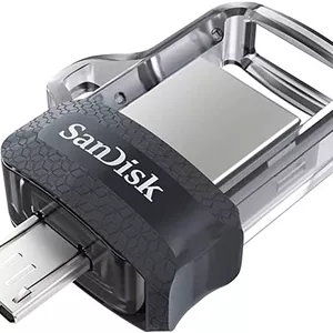 فلش مموری دوگانه سن‌دیسک Ultra با ظرفیت 16 گیگابایت USB 3.0 OTG (مشکی)