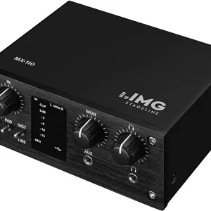 اینترفیس ضبط USB تک کاناله IMG STAGELINE MX-1IO برای ضبط صدا بر روی کامپیوتر، دستگاه ضبط صدا با پورت USB فول دوبلکس برای ضبط، پخش و میکس همزمان، مشکی