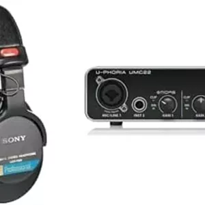 هدفون استودیویی بسته سونی MDR-7506 و کارت صدای کامپیوتر Behringer UMC22
