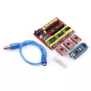 کیت دستگاه حکاکی CNC با درایور A4988، برد 3.0، کابل USB برای پرینترهای سه بعدی و دستگاه های CNC، پشتیبانی از GRBL، اتصالات ماژول کنترل موتور پله ای 2 فاز 4 سیم