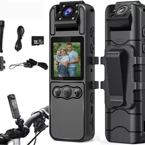 دوربین بدنه با ضبط صدا و تصویر، دوربین HD 1080P با لنز چرخان 180 درجه، باتری 6 ساعته، دید در شب خودکار IR Cut، دوربین فیلمبرداری 64 گیگابایتی، برای غیرنظامیان شخصی، اجرای قانون پلیس