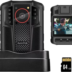 دوربین کوچک 4K بدنه با ضبط صدا و تصویر، دوربین بدنه GPS با دید در شب مادون قرمز فوق العاده و شارژ سریع برای پلیس، اجرای قانون و تحویل
