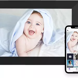 قاب عکس دیجیتال هوشمند MEZED - 10.1 اینچی با صفحه نمایش لمسی IPS 1280x800، چرخش خودکار و نمایش اسلاید، نصب آسان