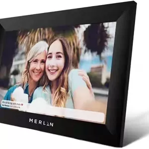قاب عکس هوشمند وای فای Merlin با صفحه نمایش 10.1 اینچی، اتصال وای فای و برنامه، قاب دیجیتال برای حالت عمودی، افقی، چرخش خودکار و قابلیت نصب روی دیوار برای به اشتراک گذاری تصاویر و ویدیوها