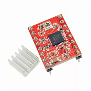 ۵ عدد درایور استپر Reprap A4988، ماژول برد درایور موتور پله ای برای قطعات جانبی پرینتر سه بعدی آردوینو به همراه هیت سینک قرمز
