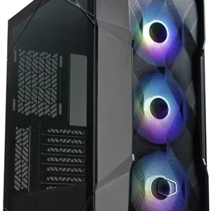 کیس کامپیوتر گیمینگ مید تاور کولر مستر MASTERBOX TD500 Mesh V2، پنل جلویی FineMesh، پنل جانبی TG، دارای 3 فن CF120 ARGB و پشتیبانی از رادیاتور تا 360 میلی‌متر، USB 3.2 Gen 2 Type C، مشکی | TD500V2-KGNN-S00