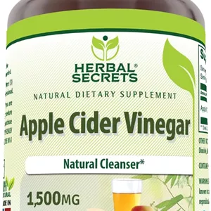 مکمل سرکه سیب Herbal Secrets | 1500 میلی گرم در هر وعده | 120 کپسول | غیر تراریخته | فاقد گلوتن | ساخت آمریکا