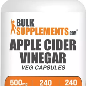 کپسول سرکه سیب BulkSupplements.com - کپسول های ACV، مکمل های سرکه سیب، سرکه سیب 500 میلی گرم - بدون گلوتن، کپسول در هر وعده، 240 کپسول (بسته 1 عددی)