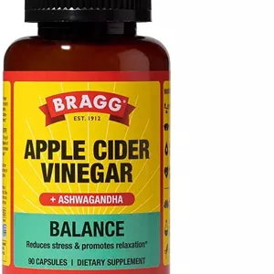 کپسول های سرکه سیب و آشواگاندا سنسوریل Bragg Daily Balance - 750 میلی گرم اسید استیک - پشتیبانی از مدیریت انرژی و وزن - (90 عدد)