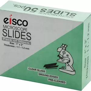 لام شیشه ای میکروسکوپ Eisco Labs - ساده - بسته 50 عددی، اندازه 75 x 25 میلی متر، ضخامت 1.1-1.2