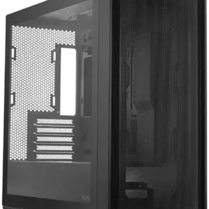 کیس کامپیوتر ایسوس A21 micro-ATX، پنل کناری شیشه حرارت دیده و جلوی توری، پشتیبانی از رادیاتور تا 360 میلی‌متر، قابلیت نصب تا 5 فن 140 میلی‌متری، مدیریت کابل تمیز، 1 جایگاه 2.5 اینچی، 2 جایگاه 2.5/3.5 اینچی، 2 پورت USB 3.2، مشکی | 90DC00H0-B09010