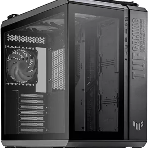 کیس کامپیوتر ایسوس TUF Gaming GT502 PLUS، شاسی دو محفظه ای، پشتیبانی از رادیاتور 360 میلی متری، تا 13 فن، هاب aRGB مجزا، طراحی کاملا ماژولار، مشکی | GT502 PLUS/BLK/TG