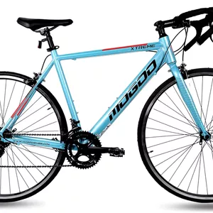 دوچرخه کورسی MOGOO Xtreme 700C، دارای 14 دنده Shimano، فریم آلیاژ آلومینیوم سبک وزن، دوچرخه مسابقه ای بزرگسالان، لاستیک Wanda، ترمزهای کالیپر، مناسب برای آقایان و بانوان