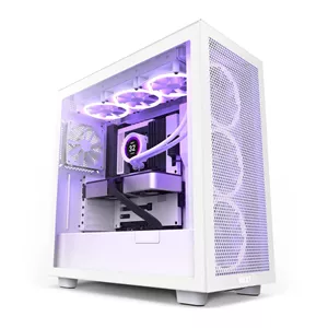 کیس گیمینگ مید تاور ATX ان زد ایکس تی H7 Air Flow (مدل 2022)، پشتیبانی از رادیاتور 360 میلی‌متری، پنل جانبی شیشه‌ای حرارت دیده، 2 عدد فن 120 میلی‌متری با جریان هوای آرام، پشتیبانی از نصب عمودی کارت گرافیک، سفید | CM-H71FW-01