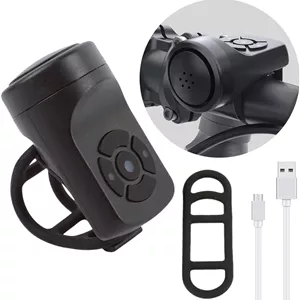 زنگ برقی دوچرخه، بوق 140DB برای بزرگسالان، بوق الکترونیکی ضد آب با 4 حالت صدا با باتری قابل شارژ برای دوچرخه کوهستانی/جاده ای - مشکی