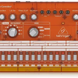 ماشین درام آنالوگ Behringer RHYTHM DESIGNER RD-6-TG با 8 صدای درام، سکوئنسر 64 مرحله ای و افکت های دیستورشن، سازگار با PC و Mac