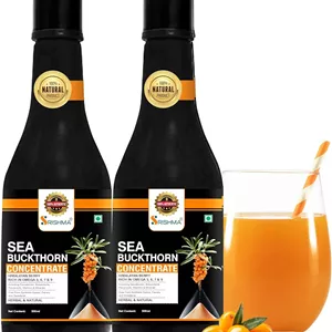 آب میوه سنجد دریایی سریشما، توت هیمالیا، غنی شده با امگا 3، 6، 9 و 7 (500 میلی لیتر x 2)