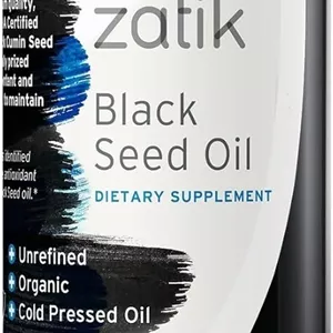 زیتیک نچرالز - روغن دانه سیاه، روغن پرس سرد ارگانیک تصفیه نشده، حاوی EFAs بالاتر، تقویت کننده طبیعی سیستم ایمنی و مکانیسم دفاعی کاملا طبیعی. ۱۰۰ میلی لیتر