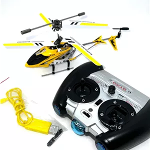 هلیکوپتر مینی آرسی مادون قرمز 3 کاناله سری فلزی MZtoyz S107G (زرد) هلیکوپتر فلزی با کنترل تریم قابل تنظیم برای پسران و دختران