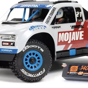 ماشین آرسی کامیون صحرایی ARRMA Mojave GROM 4X4 223S BLX براشلس مقیاس کوچک RTR با DSC، شامل باتری و شارژر، سفید، ARA2304ST2
