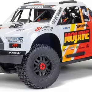 ماشین آرسی کامیون صحرایی ARRMA Mojave 4X4 4S BLX مقیاس 1/8 RTR (باتری و شارژر شامل نمی شود)، سفید/قرمز ARA4404T1
