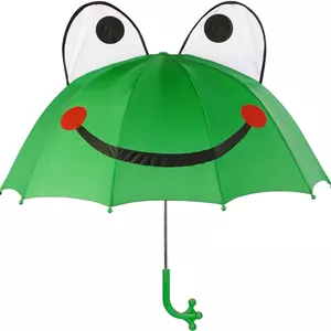 چتر بچگانه قورباغه Kidorable، سبز، سایز مناسب کودکان نوپا و بزرگتر، چتر نایلونی سبک و ضد باران