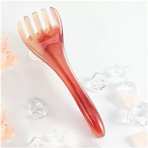 ابزار ماساژور سر و پوست سر، شانه ریلکس کننده رزینی - شانه دستی گوا شا برای کیت ماساژ مو، ماساژور صورت برای مراقبت از سر، فیزیوتراپی، درمان نقاط طب سوزنی صورتی