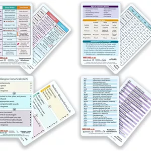 کارت های بند گردنی پرستاری کودکان | نقاط عطف رشدی، علائم حیاتی، اختصارات، GCS و موارد دیگر (PVC)