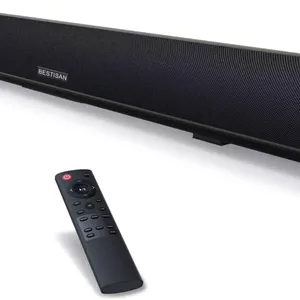 ساندبار BESTISAN، ساندبار 100 واتی برای تلویزیون، ساندبار بلوتوثی 5.0 با سیم و بی سیم (40 اینچ، 6 درایور، اپتیکال، HDMI-ARC)