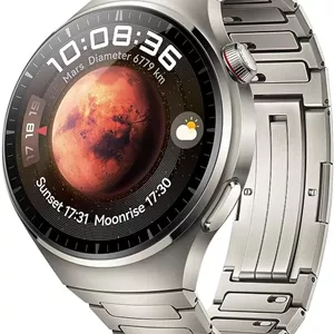 ساعت هوشمند HUAWEI Watch 4 Pro، شیشه یاقوت کبود کروی، بررسی سریع سلامتی، تماس سلولی eSIM، حلقه‌های فعالیت جدید، عمر باتری 21 روزه، تجزیه و تحلیل ECG، سازگار با اندروید و iOS، تیتانیوم