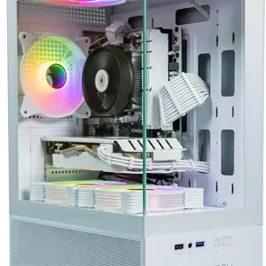 کامپیوتر گیمینگ ViprTech Stryker 1.0 - AMD Ryzen 7 (4.1GHz Turbo)، RX 580 8GB، 32GB DDR4 3200، 1TB NVMe SSD، منبع تغذیه 700W، WiFi BT USB-C، Win 11 Pro، RGB، کامپیوتر رومیزی اسمبل شده، سفید