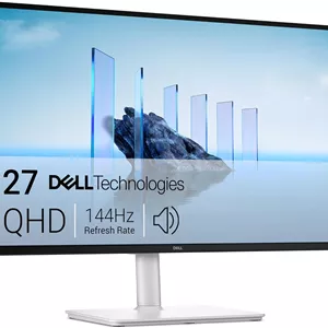 مانیتور 27 اینچی دل پلاس - S2725DSM، QHD (2560x1440)، 144 هرتز، IPS، زمان پاسخ 1 میلی‌ثانیه MPRT، AMD FreeSync، پوشش 99% sRGB، قابلیت تنظیم ارتفاع، بلندگوهای داخلی، DisplayPort، HDMI، سفید