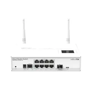سوئیچ میکروتیک CRS109-8G-1S-2HnD-IN، دارای 8 پورت گیگابیتی LAN، یک پورت SFP و وای فای 802.11bgn